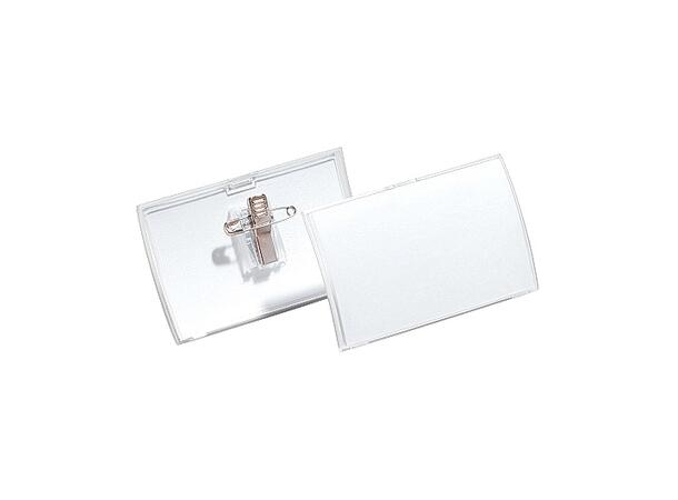 Navnskilt DURABLE 54x90mm m/klips (25) 